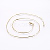 304 Stainless Steel Flat Snake Chain Necklaces NJEW-O102-27G-1