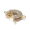 Brass Micro Pave Clear Cubic Zirconia Spring Ring Clasps ZIRC-F120-013G-3