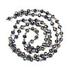 Handmade Electroplate Glass Faceted Rondelle Beads Chains for Necklaces Bracelets Making AJEW-JB00145-01-2