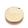 Ion Plating(IP) 304 Stainless Steel Textured Pendants STAS-I098-01-15mm-G-1