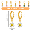 28Pcs 7 Colors Brass Enamel Dangle Leverback Earrings EJEW-AB00029-2