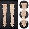 SUPERFINDINGS 2Pcs Rubber Wooden Carved Decor Applique WOOD-FH0001-78-3
