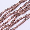 Spray Painted Transparent Glass Bead Strands DGLA-J001-C13-1
