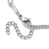 Natural Gemstone Round Link Bracelet BJEW-JB10032-02-5