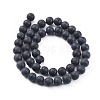 Natural Black Obsidian Beads Strands G-F662-01-8mm-2