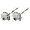 Non-Tarnish 304 Stainless Steel Post Stud Earring Findings X-STAS-R063-50-1