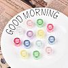 UV Plating Transparent Acrylic European Beads X-OACR-M027-02O-1