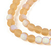 Frosted Transparent Glass Beads Strands GLAA-T032-T4mm-MBB08-3