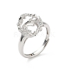 Rhodium Plated 925 Sterling Silver Micro Pave Clear Cubic Zirconia Adjustable Ring Components STER-NH0017-02P-1