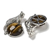 Natural Tiger Eye Half Round Pendants G-F766-06AS-08-2