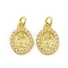 Brass Micro Pave Claer Cubic Zirconia Pendants KK-E068-VF070-2