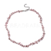 Natural Rose Quartz Chip Beaded Necklace NJEW-JN04615-13-4