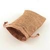 Polyester Imitation Burlap Packing Pouches Drawstring Bags ABAG-R004-14x10cm-03-6