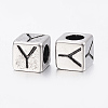 304 Stainless Steel Large Hole Letter European Beads STAS-H428-01AS-Y-2