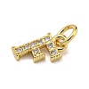 Initial Letter Brass with Cubic Zirconia Charms KK-Q814-26F-G-2