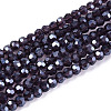 Electroplate Transparent Glass Beads Strands EGLA-A035-T3mm-A15-1