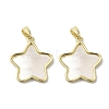 Brass Pave Shell Pendants KK-I708-14D-G-1