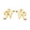Golden Plated Alloy Letter Pendants PALLOY-J718-01G-N-1