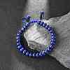 Adjustable Natural Lapis Lazuli Braided Bead Bracelets BJEW-F369-A15-1
