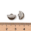 Non-Tarnish 304 Stainless Steel Ribbon Crimp Ends STAS-C080-05A-P-3