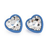 Crystal Rhinestone Heart Stud Earrings with 925 Sterling Silver Pins for Women MACR-S275-038A-2