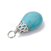 Dyed Synthetic Turquoise Pendants PALLOY-JF04355-02-5