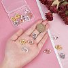 16 Sets 4 Colors Brass Two Loops Heart Interlocking Clasps for DIY Jewelry KK-FH0004-13-3
