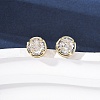 Brass Micro Pave Clear Cubic Zirconia Stud Earrings EJEW-C174-02H-G-1