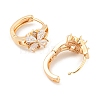 Brass with Cubic Zirconia Hoop Earrings EJEW-G363-11KCG-2