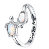 Alloy Opalite Adjustable Cuff Open Rings for Women FS-WG20668-01-3
