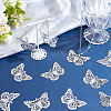 80Pcs Iron Hollow Butterfly Pendants IFIN-NB0001-68-4