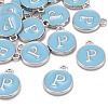 Platinum Plated Alloy Enamel Charms X-ENAM-S118-04P-P-4