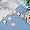 DIY Flat Round Wooden Dangle Earring Making Findings Kits DIY-SP0004-99-3