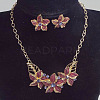 Alloy Rhinestone & Enamel Earrings & Necklaces Sets FS-WG43F39-02-1