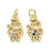 Brass Micro Pave Colorful Cubic Zirconia Pendants KK-E068-VF142-2