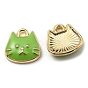 Golden Plated Alloy Charms X-ENAM-L042-01G-2