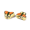 Hand Painted Butterfly Porcelain Beads PORC-Q006-05B-2