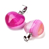 Natural Banded Agate Charms LS-HEAR-PW0001-057-31-3