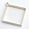 Rack Plating Alloy Rhombus Open Back Bezel Pendants LS-PALLOY-S047-22E-FF-2