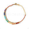 7 Chakras Synthetic Turquoise & Natural Lapis Lazuli & Carnelian Round Beads Double Layers Bracelets CC9331-2-6