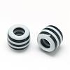 Opaque Stripe Resin European Beads RESI-S344-12-2