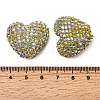 Sparkling Acrylic Heart Beads with Rhinestone Embellishment OACR-NH0001-02B-05-3