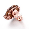 Adjustable Natural & Synthetic Mixed Stone Rings RJEW-O033-E-4