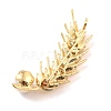 Spike of Rice Alloy Brooch with Resin Pearl JEWB-O009-16-2