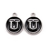 Platinum Plated Alloy Charms LS-ENAM-S118-02U-P-1