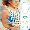Synthetic Turquoise Jewelry Earring & Necklace & Bracelet Sets SJEW-PH0001-19-5