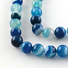 Dyed Natural Striped Agate/Banded Agate Round Bead Strands X-G-R342-6mm-05-2