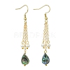 Shell Pearl & Abalone Shell/Paua Shell Dangle Earrings for Women EJEW-JE07328-5