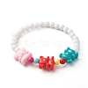 Bear Shape Acrylic Beads Bracelet for Kid BJEW-JB06676-5