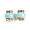 Resin Beads with Brass Rhinestone Rondelle KK-H490-05G-05-1